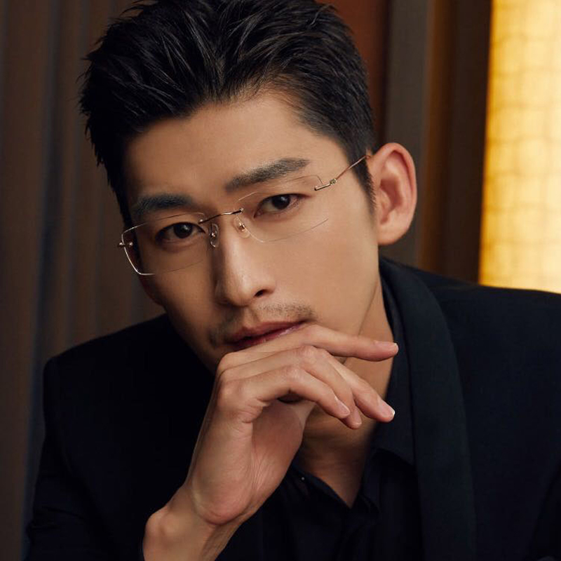 无螺丝无框金边镜架近视眼镜男士潮E超轻可配度数变色商务眼镜框