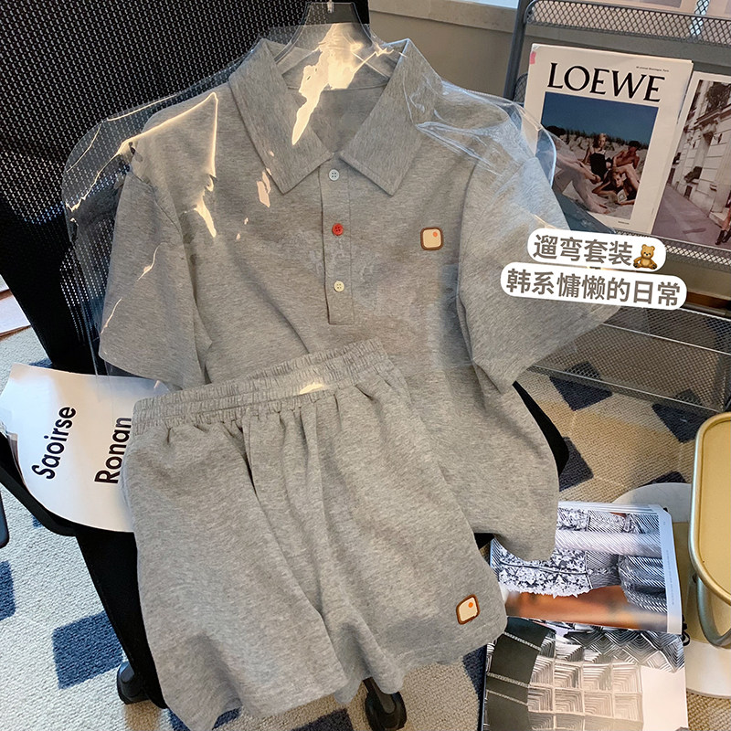 哺乳外出b辣妈款纯棉包领时尚套装2023新款休闲显瘦产后喂奶套装