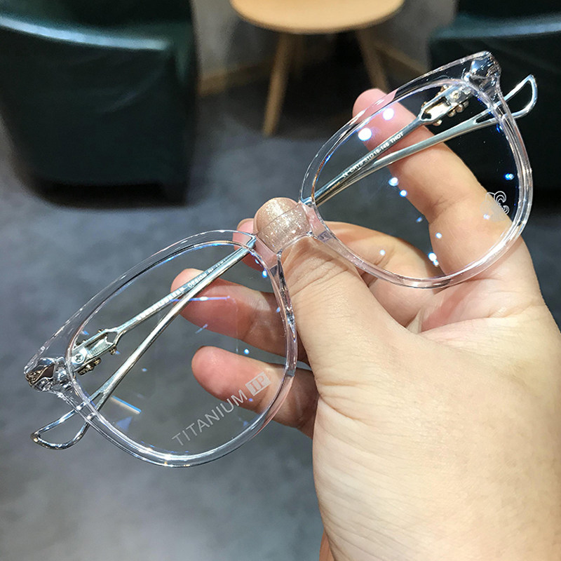 简丹萝心潮百搭眼镜框男女复古z钛架超轻配近视大脸透明个性眼镜