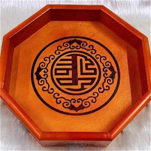 蒙盘古族特色木盘八形木质餐盘果奶食盘WSI蒙餐餐边具实民族木风