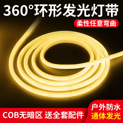 led霓虹柔性灯带圆形360度z户外防水超亮广告招牌工程亮化线形灯