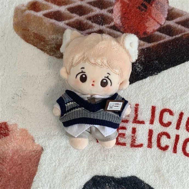 娃衣10cm棉花娃娃公体u仔海胖胖星体校服玩偶娃娃针织马甲衬衫