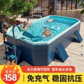 大型支架c游泳池儿童家用可折叠水池家庭婴儿游泳桶户外戏水池充