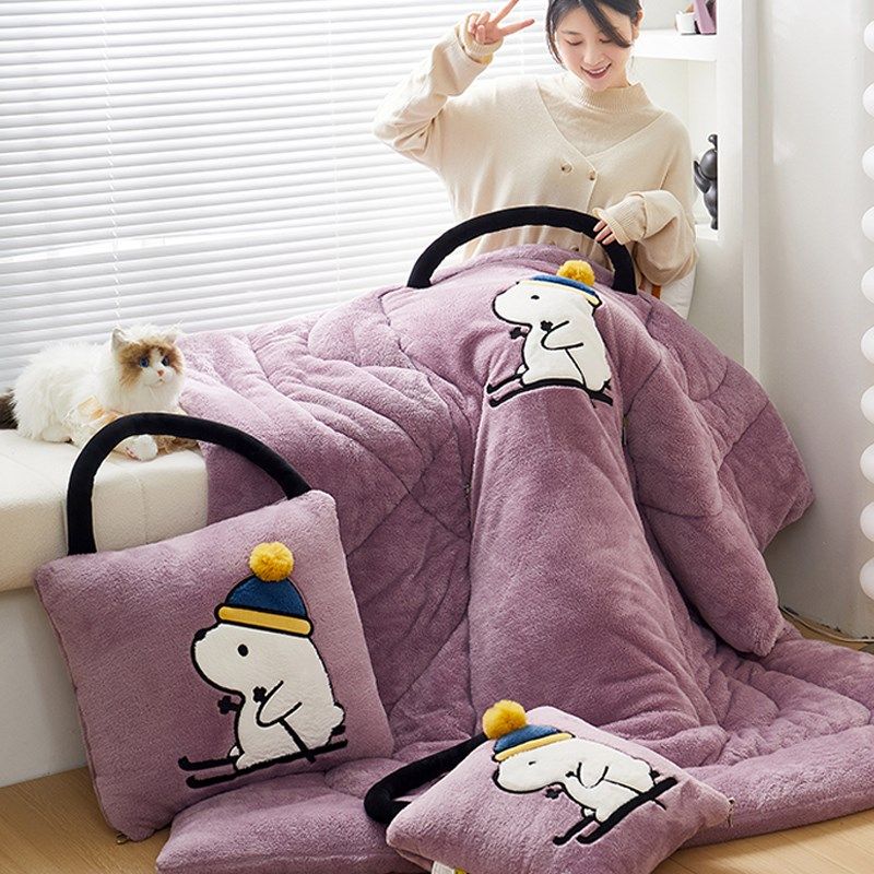 双面绒加厚保暖抱枕被子两用汽车上靠垫二合一办公室午睡枕头新冬,居家布艺,抱枕被,淘宝优惠券,粉丝福利购,淘宝优惠卷