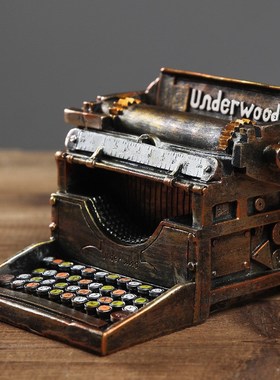 复古老式打字机模型美式乡村创意摆件咖啡厅酒吧服装店.摆设装饰