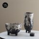 中式 饰品花器 复古做旧水墨侘寂风现代x陶瓷花瓶摆件高档样板间装