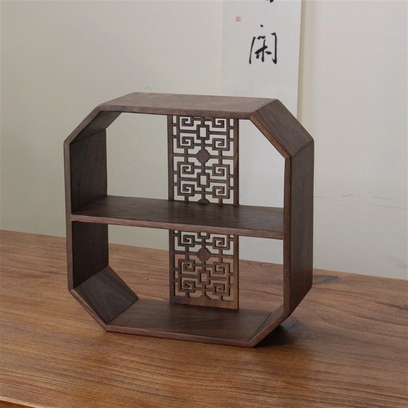 中式博古架实木茶杯茶壶收纳置物架茶室桌面摆件,住宅家具,多宝格/博古架,淘宝优惠券,粉丝福利购,淘宝优惠卷