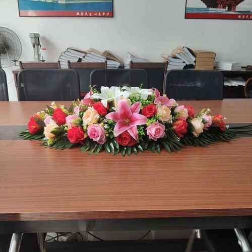 桌花会议桌摆花会议室桌面假花茶几装饰花K前台家居室内办公桌摆