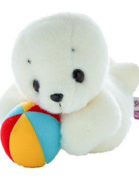 默奇毛绒海洋可爱海豹汽车载玩具抱球公仔布偶娃娃海洋馆小号礼物