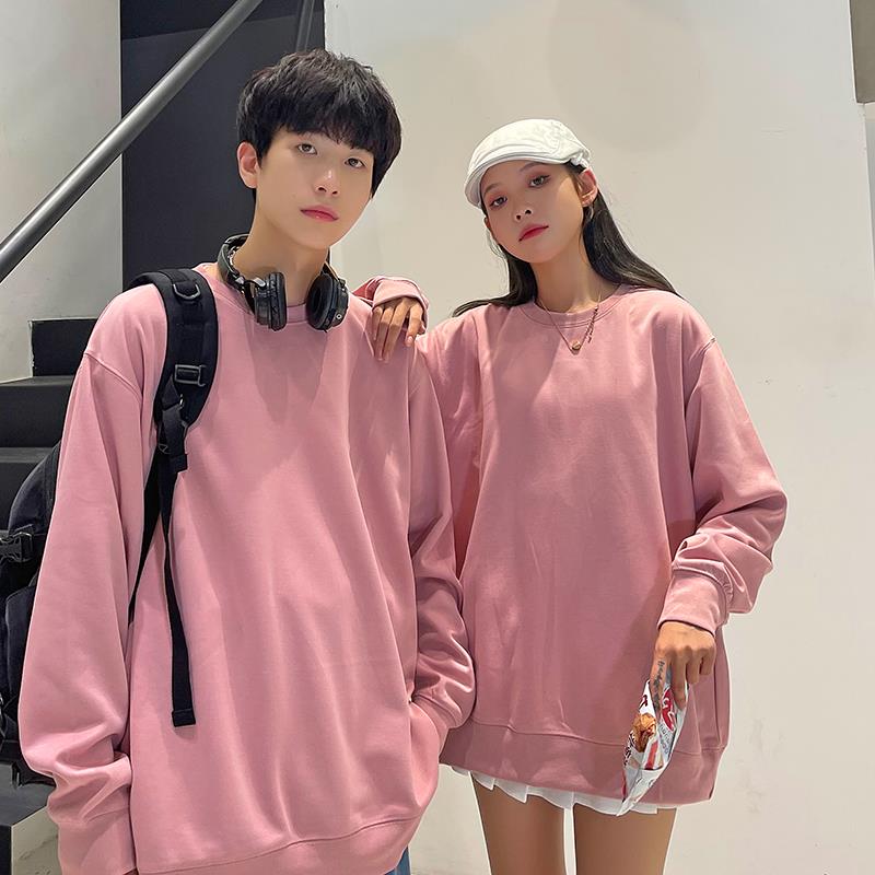 加厚白色圆女领棉卫衣定制QWR绿色纯团体聚班服加绒工作服订制l会