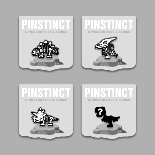 夜光恐龙化石骨架徽章