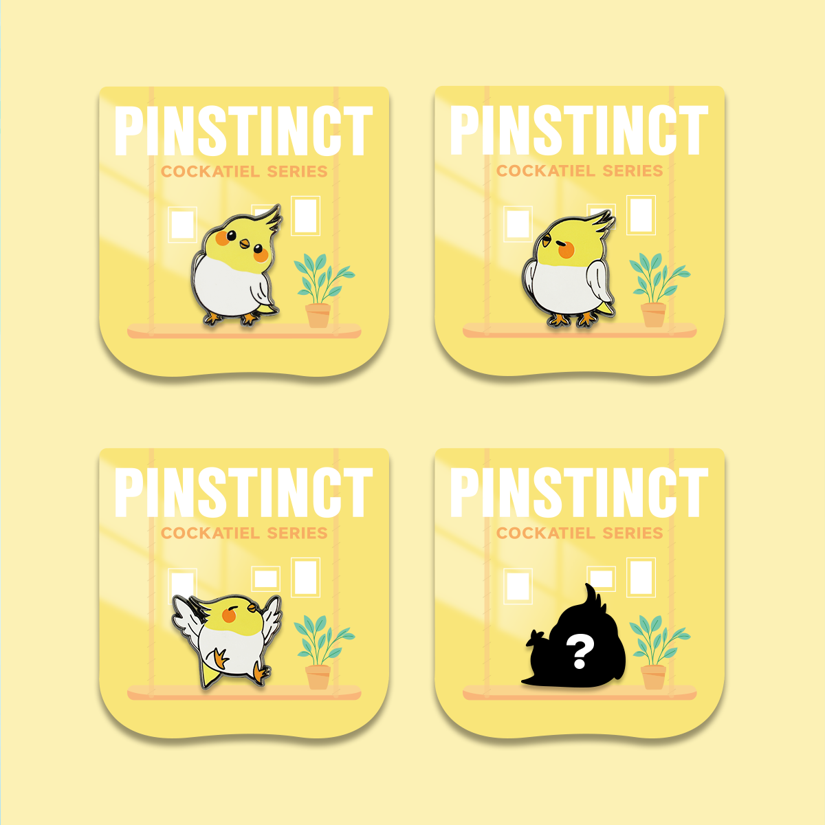 玄凤鹦鹉胸针盲盒可爱小鸟别针周边金属徽章礼物PINSTINCT原创