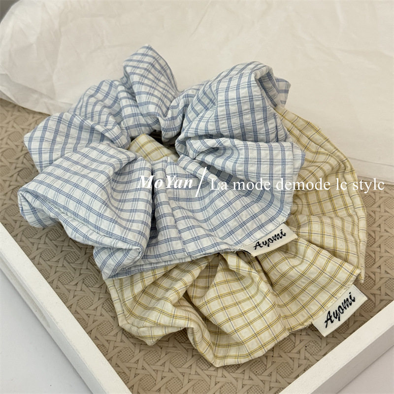 韩系简约布艺格纹大肠发圈甜美百搭气质发绳时尚头绳高级感头花女,饰品/流行首饰/时尚饰品新,发饰,淘宝优惠券,粉丝福利购,淘宝优惠卷