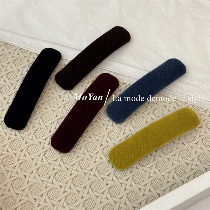 复古丝绒金属发夹女侧边简约发卡bb夹2025新款刘海夹后脑勺碎发夹