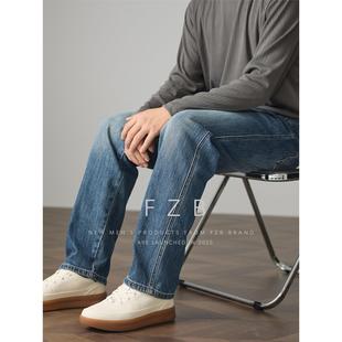 FZB【棉弹经典复古】休闲通勤直筒加绒牛仔裤男士2025新款长裤