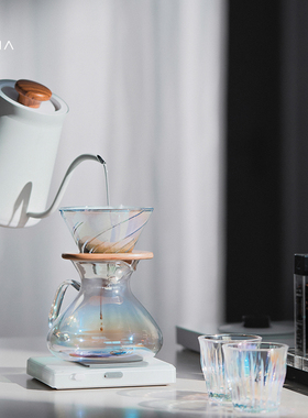 MUVNA慕威纳 手冲咖啡套装V60滤杯莹盏分享壶滤纸电子秤咖啡杯