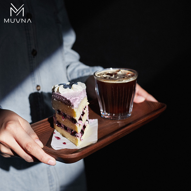 MUVNA慕威纳 胡桃木咖啡托盘实木杯垫家用餐盘下午茶点心托盘收纳
