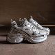 女2024新款 复古休闲银色运动鞋 白鹿同款 厚底老爹鞋 穿靴子 猫