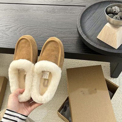 【穿靴子的猫】复古时尚女舒适毛毛鞋保暖加厚懒人一脚蹬乐福鞋