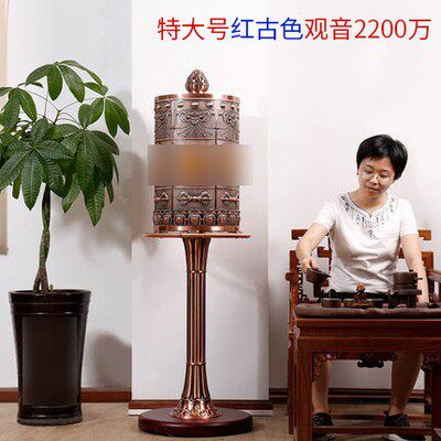 德田福运宝电动转轮锌合金特大号彩绘转筒装饰办公室家用摆件转桶