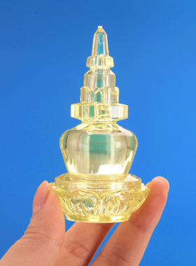 舍利塔水晶供奉嘎宝箧乌亚克力菩提塔可打开印陀罗尼宝塔佛塔摆件