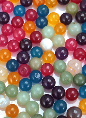 藏式天然宝石密宗供奉佛像装藏供曼扎盘彩色圆玛瑙球50g家用摆件