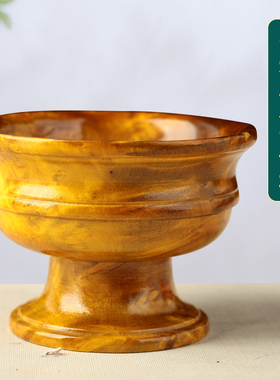 不丹木材密宗佛前摆件供水杯