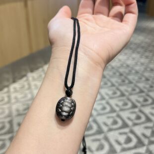 收藏级黑曜石富甲吊坠招财聚能银曜石本命年生肖太岁富甲一方项链