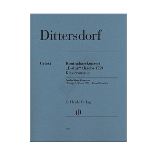 迪特斯多夫 协奏曲 E大调 Krebs172 低音提琴和钢琴 亨乐原版乐谱书  Karl Ditters von Dittersdorf Double Bass Concerto HN759