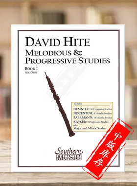 双簧管旋律进阶练习曲 卷一 大卫海特 原版进口乐谱书 David Hite Melodious and Progressive Studies Oboe Book 1 HL03770579
