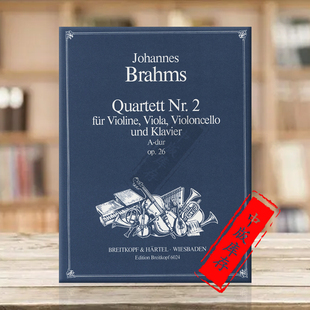 乐谱书 EB6024 A大调 Quartet Piano Brahms 德国大熊原版 总分谱 Op26 第二钢琴四重奏 勃拉姆斯