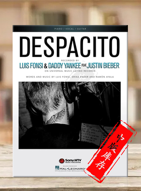 冯西/洋基老爹/比伯 慢慢来 单曲 钢琴声乐和吉他 美国海伦德原版乐谱书 Fonsi/Daddy Yankee/Bieber Despacito HL00239121