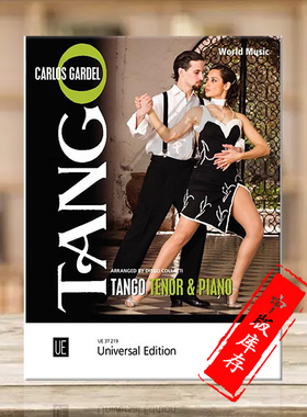 卡洛斯加德尔 六首男高音探戈 附钢琴 维也纳原版乐谱书 Gardel Carlos Tango Tenor Tango Tenor for tenor and piano UE37219