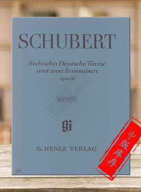 舒伯特  德国舞曲 16首和 埃科赛斯舞曲 两首 op33 D783 钢琴带指法 亨乐原版书 Schubert German Dances Ecossaises Piano HN179