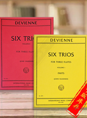 德维耶纳 六首长笛三重奏分谱 全套共一至二卷 原版进口乐谱书 Devienne Six Trios 3 Flutes Vol 1-2 IMC2871/2872