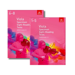 英皇考级 中提琴视奏测试 1-5级和6-8级 ABRSM英文原版书 Viola Specimen Sight-Reading Tests 9781848493544/9781848493551