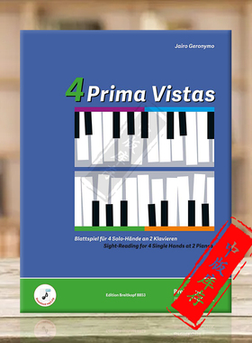 赫罗尼莫 四首视读 即兴演奏 双钢琴 四个单手 附MP3下载 大熊原版乐谱书 Jairo 4 Prima Vistas Sight Reading 2 Pianos EB8853