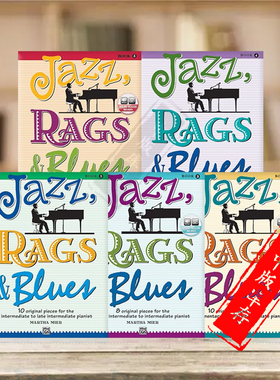 爵士钢琴布鲁斯原创作品 雷格泰姆 中级 全套一至五册附在线音频 原版乐谱书 Martha Mier Jazz Rags Blues Original Pieces Piano