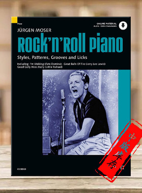 尤尔根 莫泽 摇滚钢琴 钢琴独奏 德语版 附在线音乐 德国朔特原版乐谱书 Moser Jurgen Rockn Roll Piano ED9592D