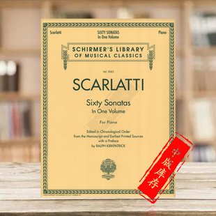 Vol 60首 希尔默原版 钢琴独奏 斯卡拉蒂 Scarlatti Piano 1and for 卷一和二 Sonatas HL50486377 乐谱书 钢琴奏鸣曲