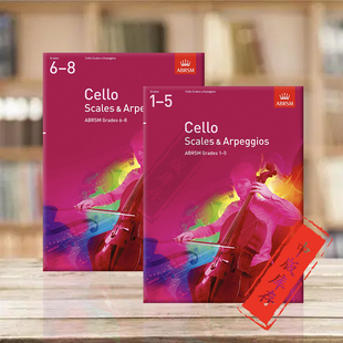 进口书 大提琴音阶和琶音 无音频 英皇考级 Cello 9781848493520 5级和6 Arpeggios 全套1 9781848493537 8级 Scales ABRSM英文原版