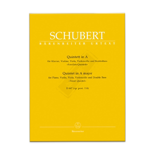 舒伯特 鳟鱼五重奏A大调op post114 D667 总分谱 骑熊士原版乐谱书 Quintet in A Major Piano Violin Viola Violoncello BA5608