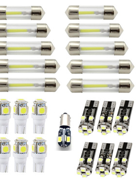 车内LED灯泡23件T10w5w Ba9s T4W C5W31 36 39 42 mm牌照灯车顶灯