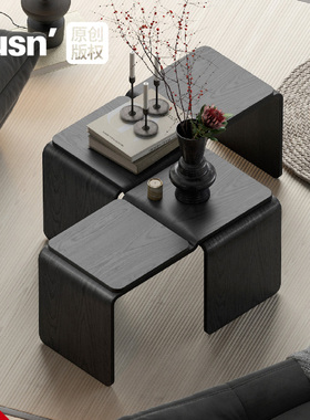 fusn复现·ZCT7004复现茶几可变形中古风小户型现代客厅沙发茶几