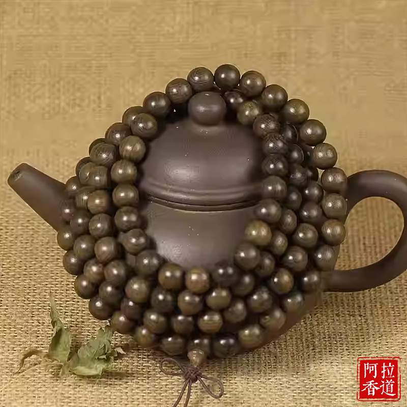 阴沉木金丝楠手串四川自然老料绿料沉香乌木108颗文玩礼品男女款