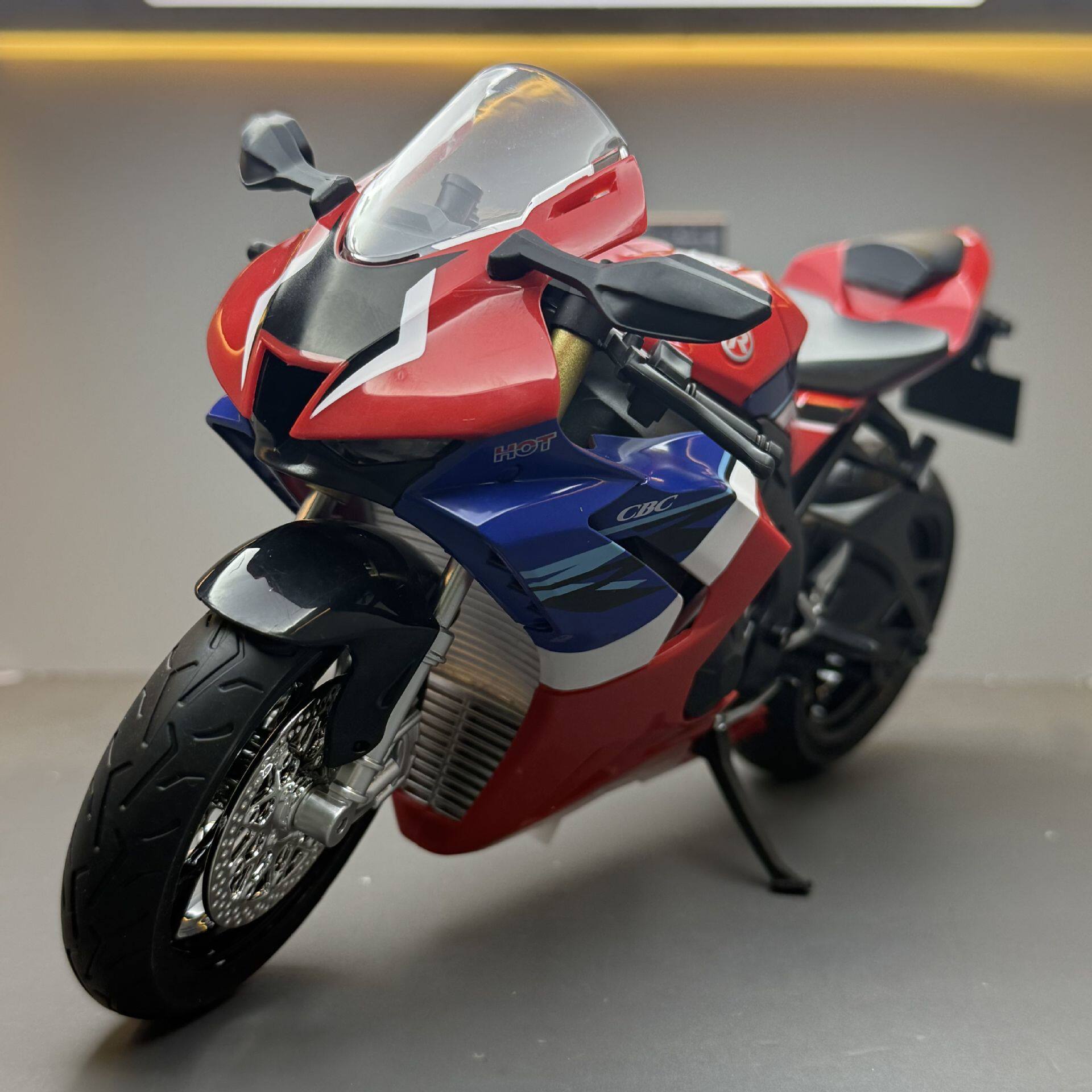 【DZ696】嘉业合金车模1:9CBR1000摩托车带声光滑行玩具车音效模