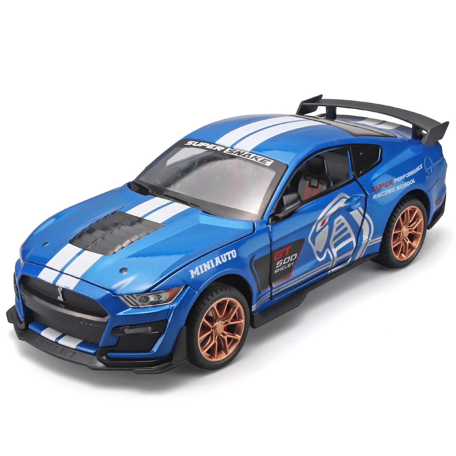 【HX113】弗特野马GT500合金车模 声光回力转向开门摆件 儿童玩具