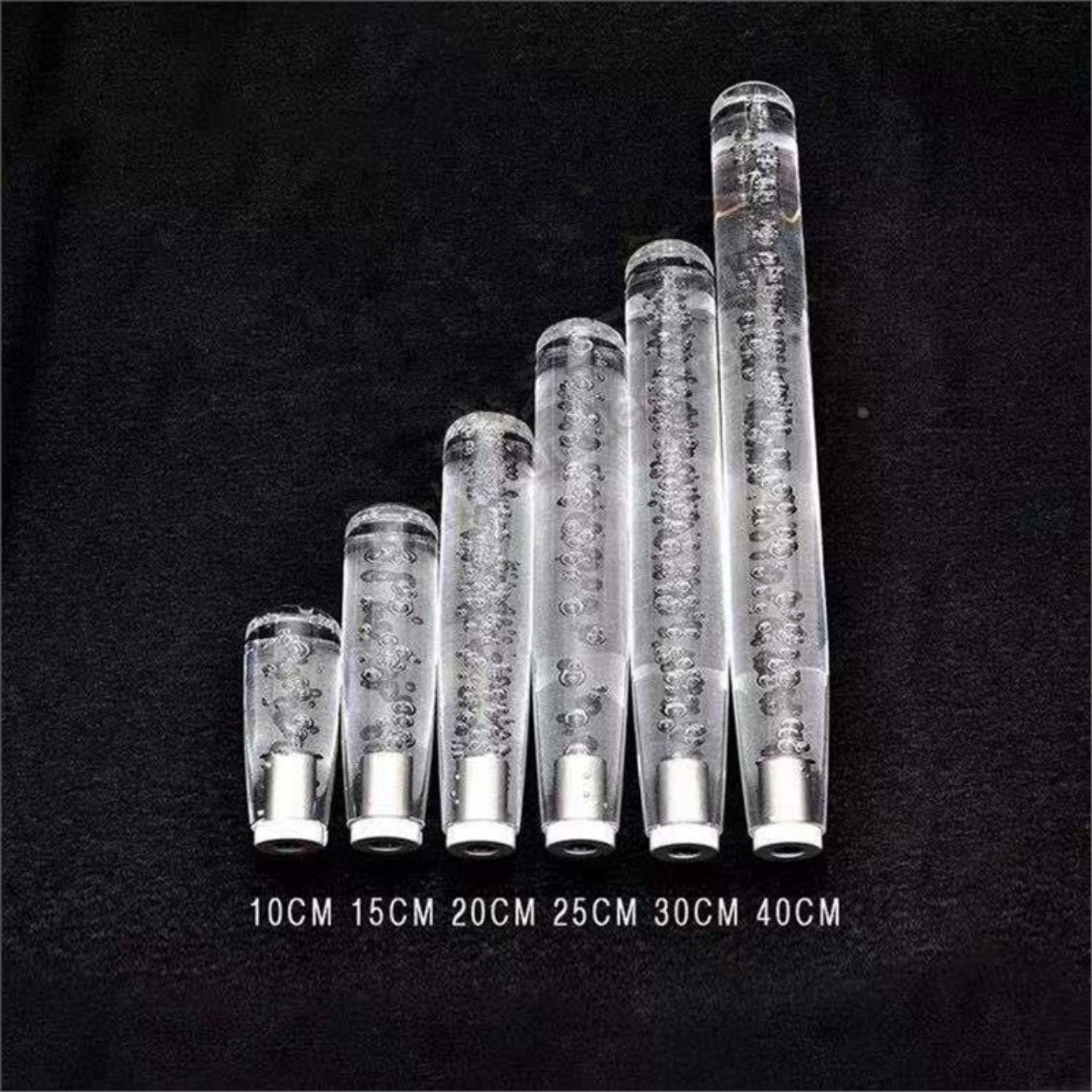 透明水晶排档头汽车改装七彩LED挂档头波棍头圆形档把换挡头*