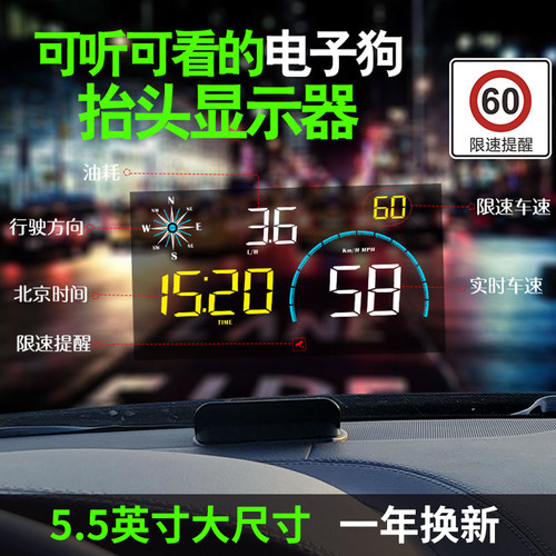 唯颖智能HUD抬头显示器语音播报