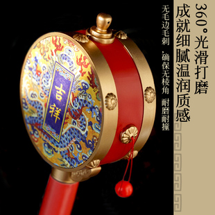 拨浪鼓婴儿中国风可啃咬手摇拨浪鼓宝宝传统老式 新生儿摇铃玩具